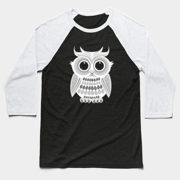 White Owl Baseball T-Shirt by adamzworld